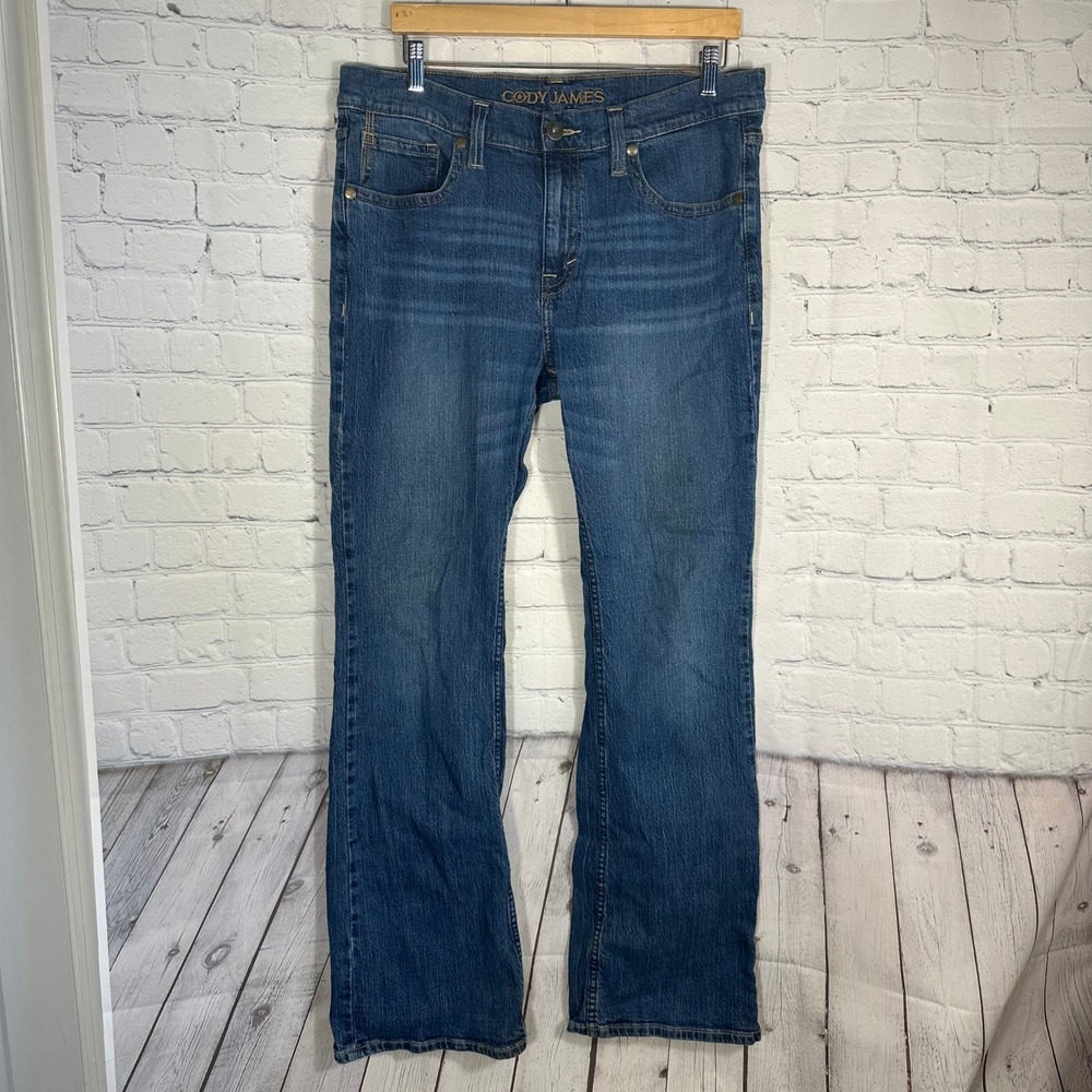 Cody James Mens Medium Wash Bootcut Western Denim Jeans 34x34